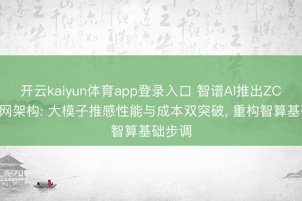 开云kaiyun体育app登录入口 智谱AI推出ZCube组网架构: 大模子推感性能与成本双突破， 重构智算基础步调