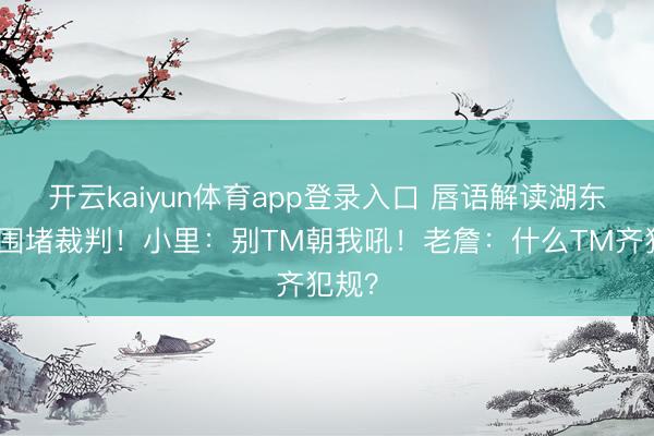 开云kaiyun体育app登录入口 唇语解读湖东谈主围堵裁判！小里：别TM朝我吼！老詹：什么TM齐犯规？