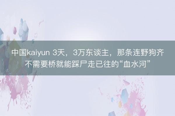 中国kaiyun 3天，3万东谈主，那条连野狗齐不需要桥就能踩尸走已往的“血水河”