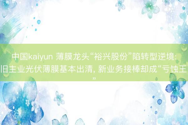 中国kaiyun 薄膜龙头“裕兴股份”陷转型逆境: 旧主业光